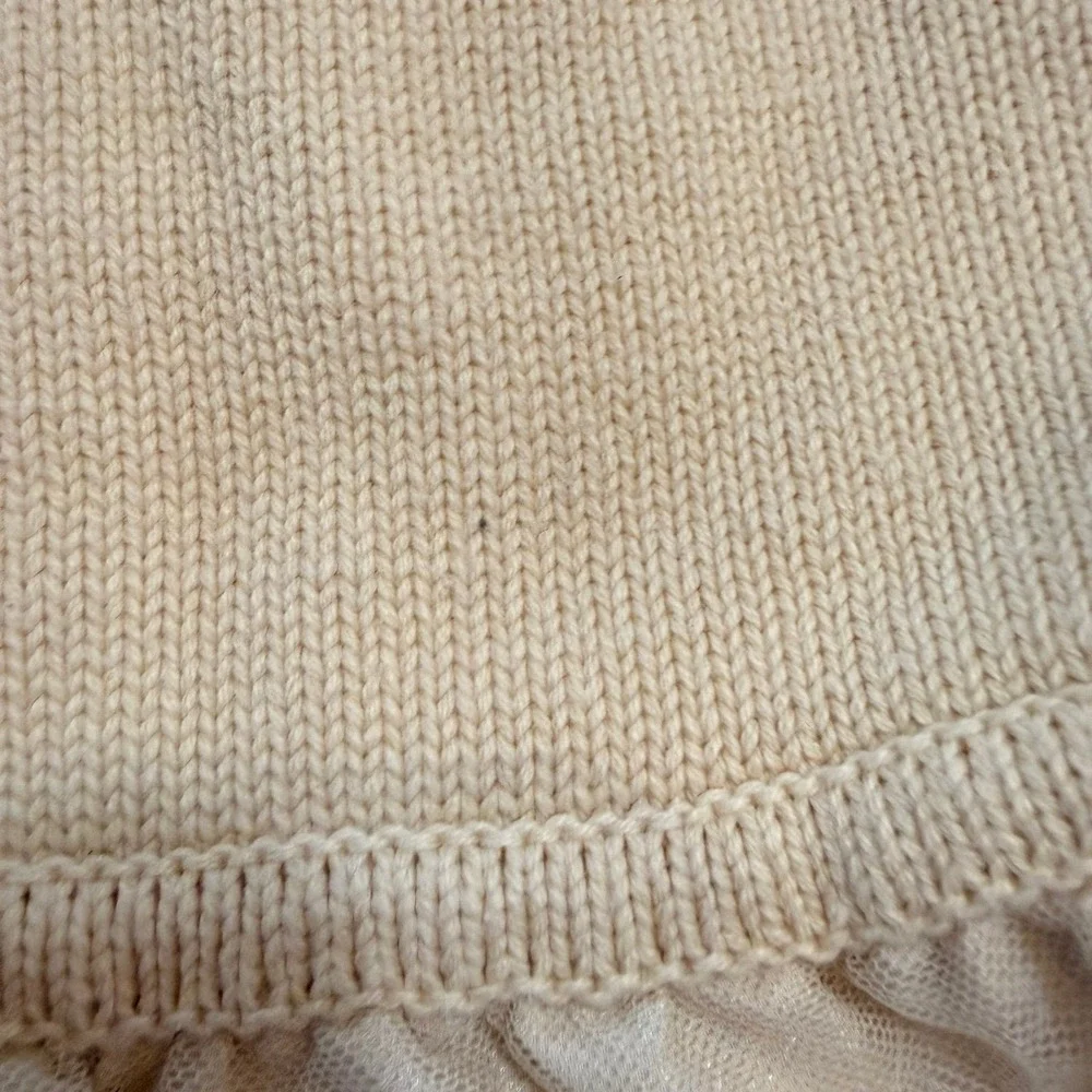 Hanna Andersson girls off‎ white cotton merino wool sweater dress size 140/10